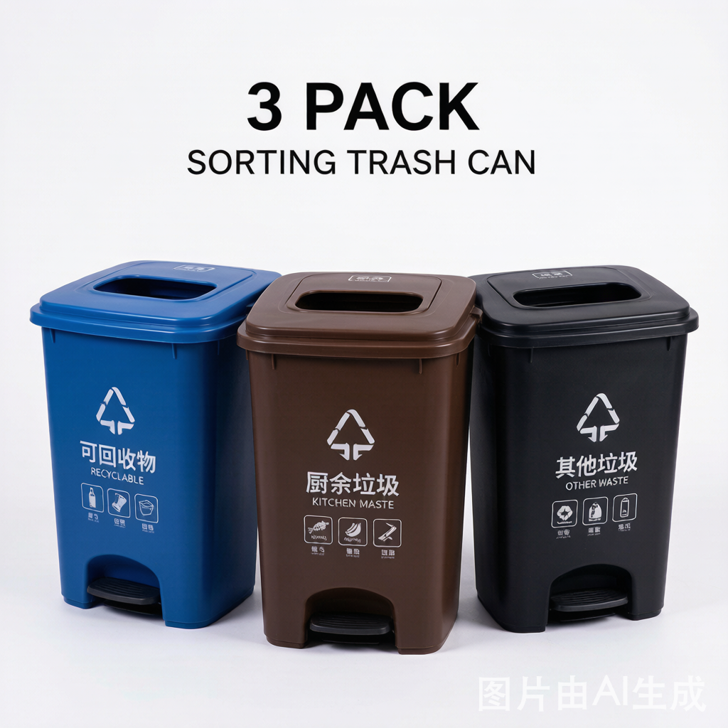 分类垃圾桶 3个装 厨房客厅
