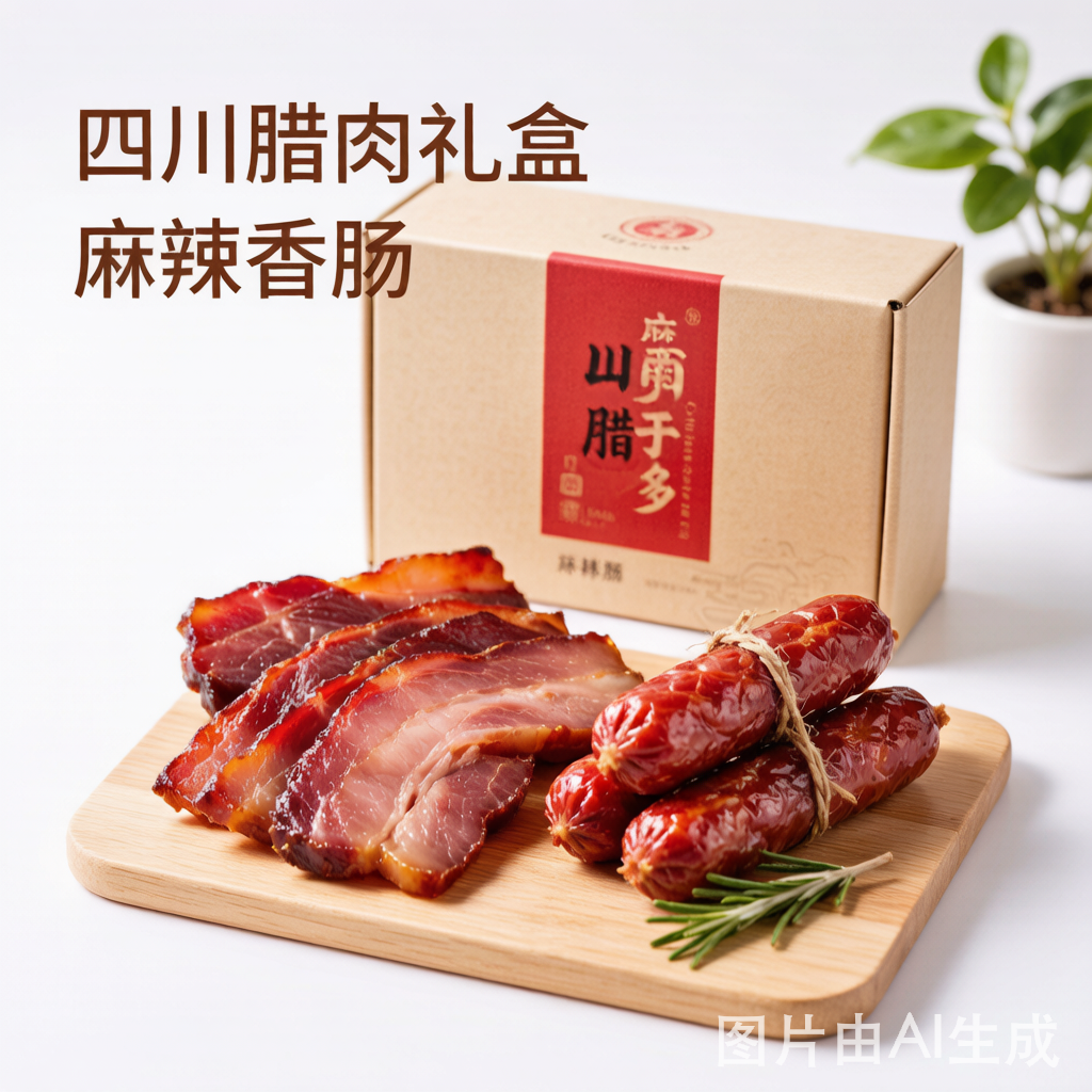 四川腊肉 香肠 礼盒装 1kg 批发