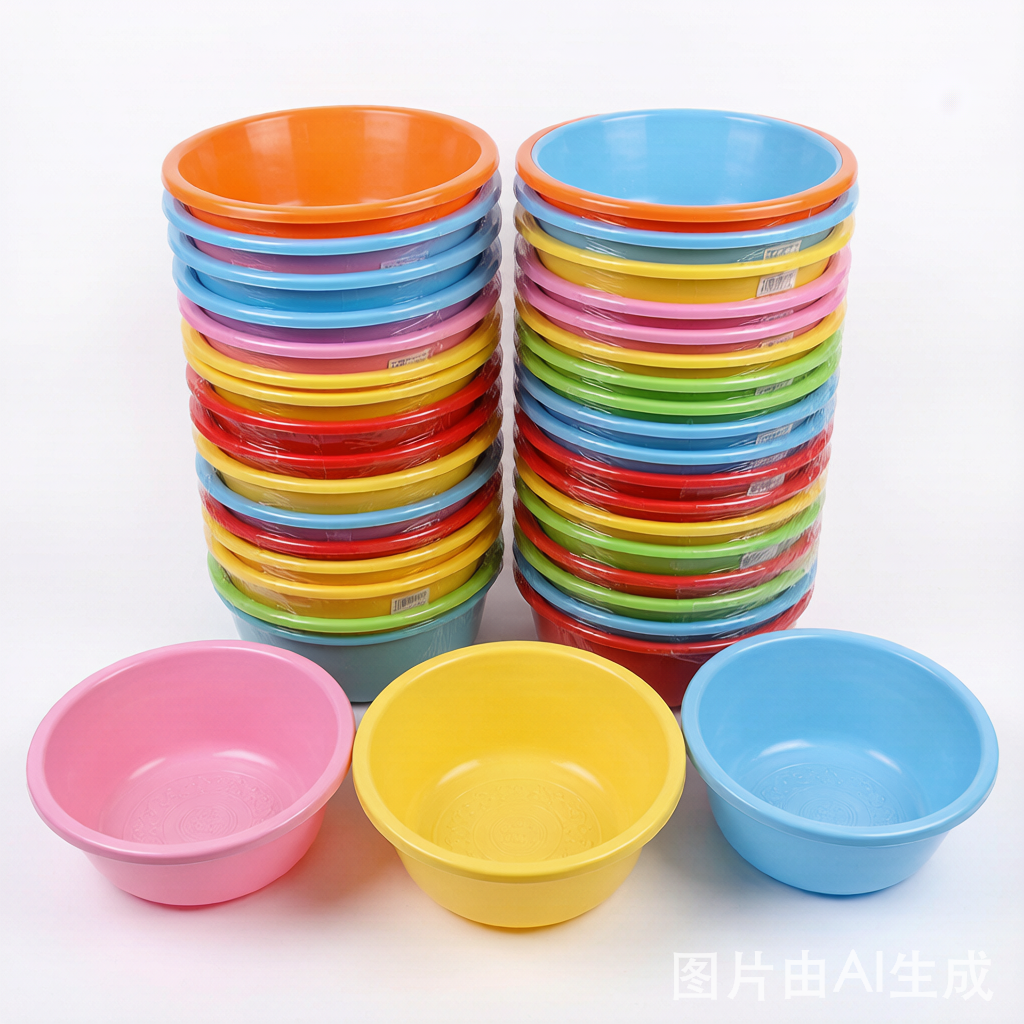 塑料脸盆批发 300个 加厚耐用 多色
